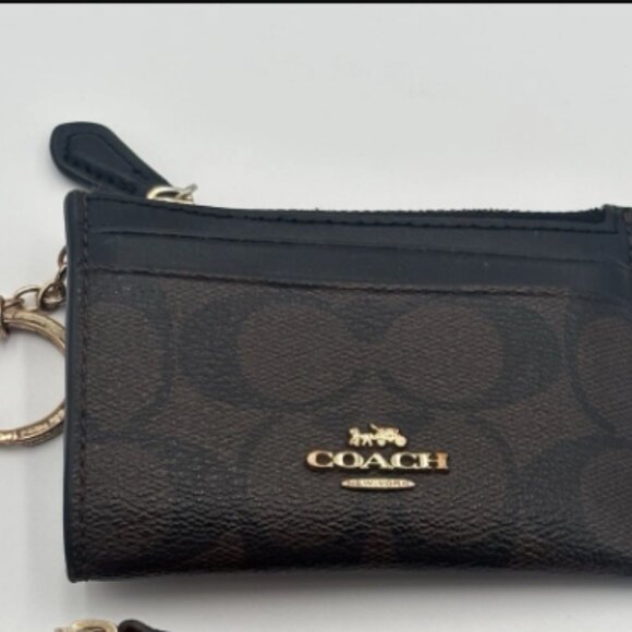 Coach Mini Skinny ID Case Wallet in Red OR Black/brown Pick 1 - Picture 3 of 10